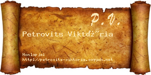 Petrovits Viktória névjegykártya
